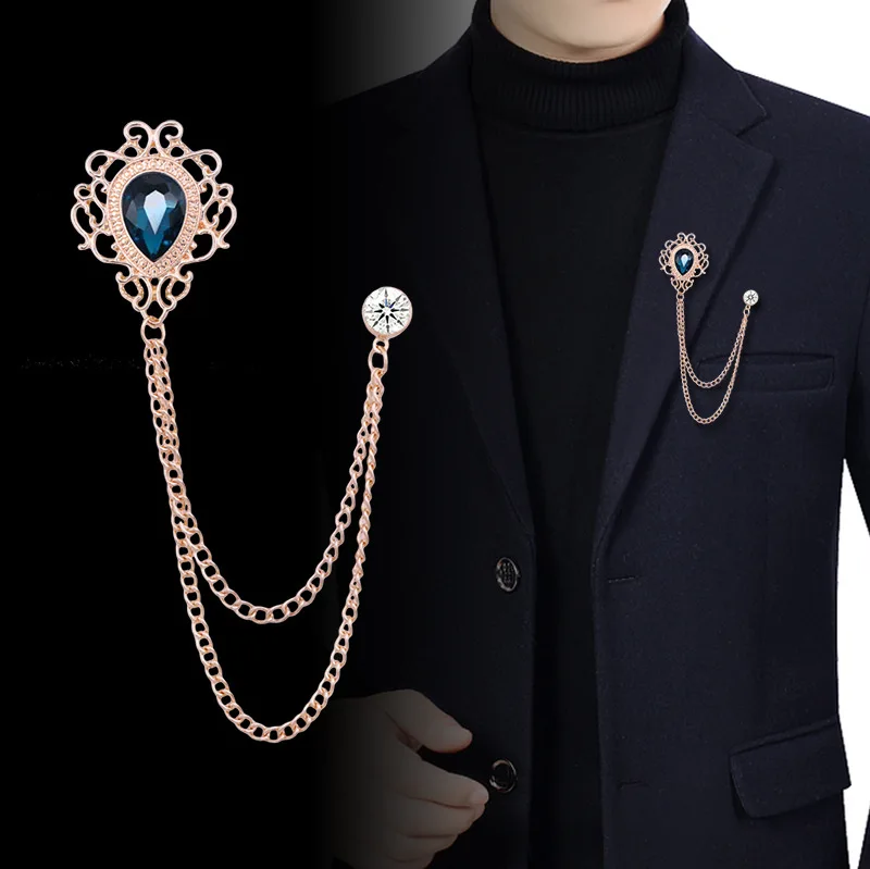 Vintage Fashion For Mens - Novo vintage borla corrente strass cristal