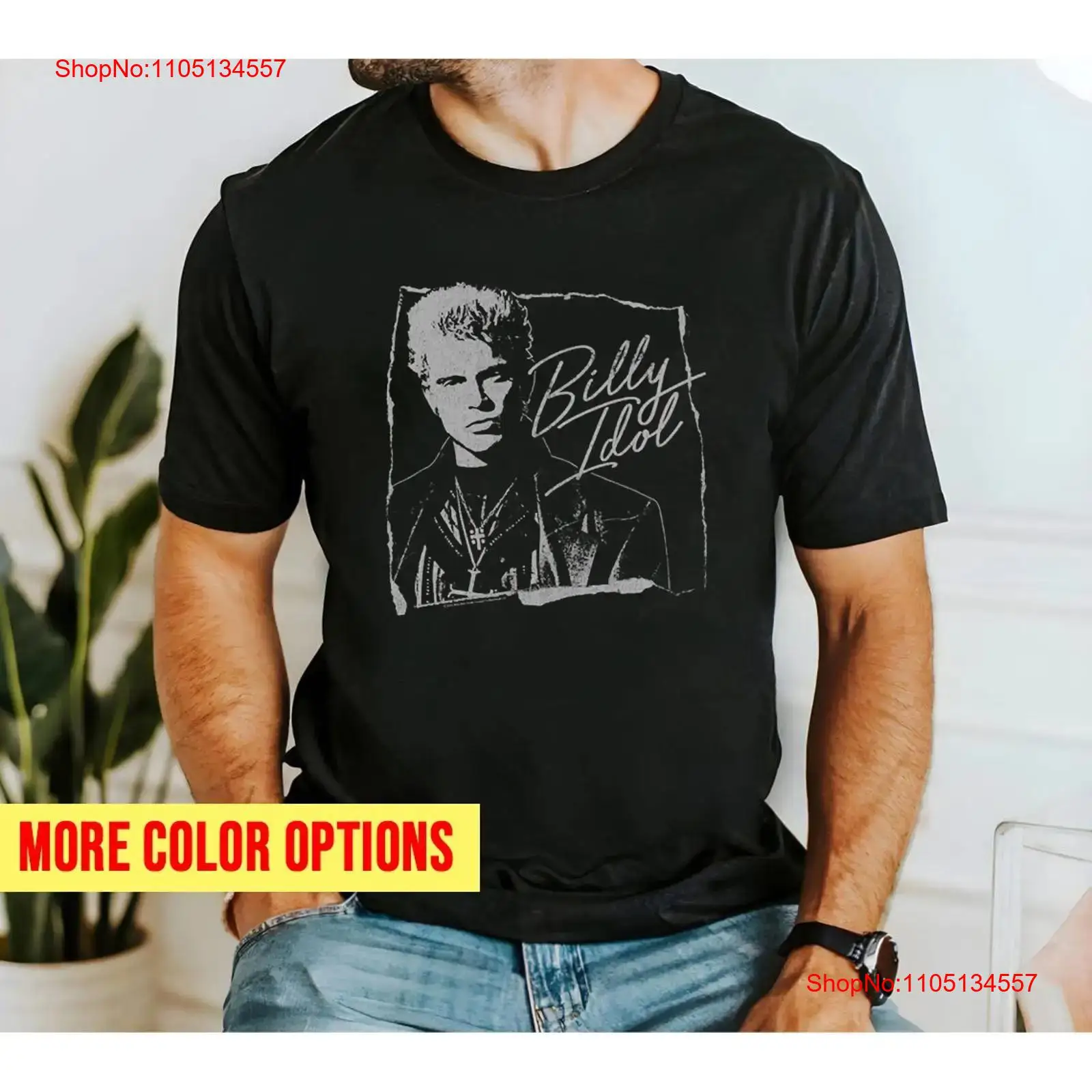 Vintage Fashion Knitwear - Billy idol rasgado e cursivo t