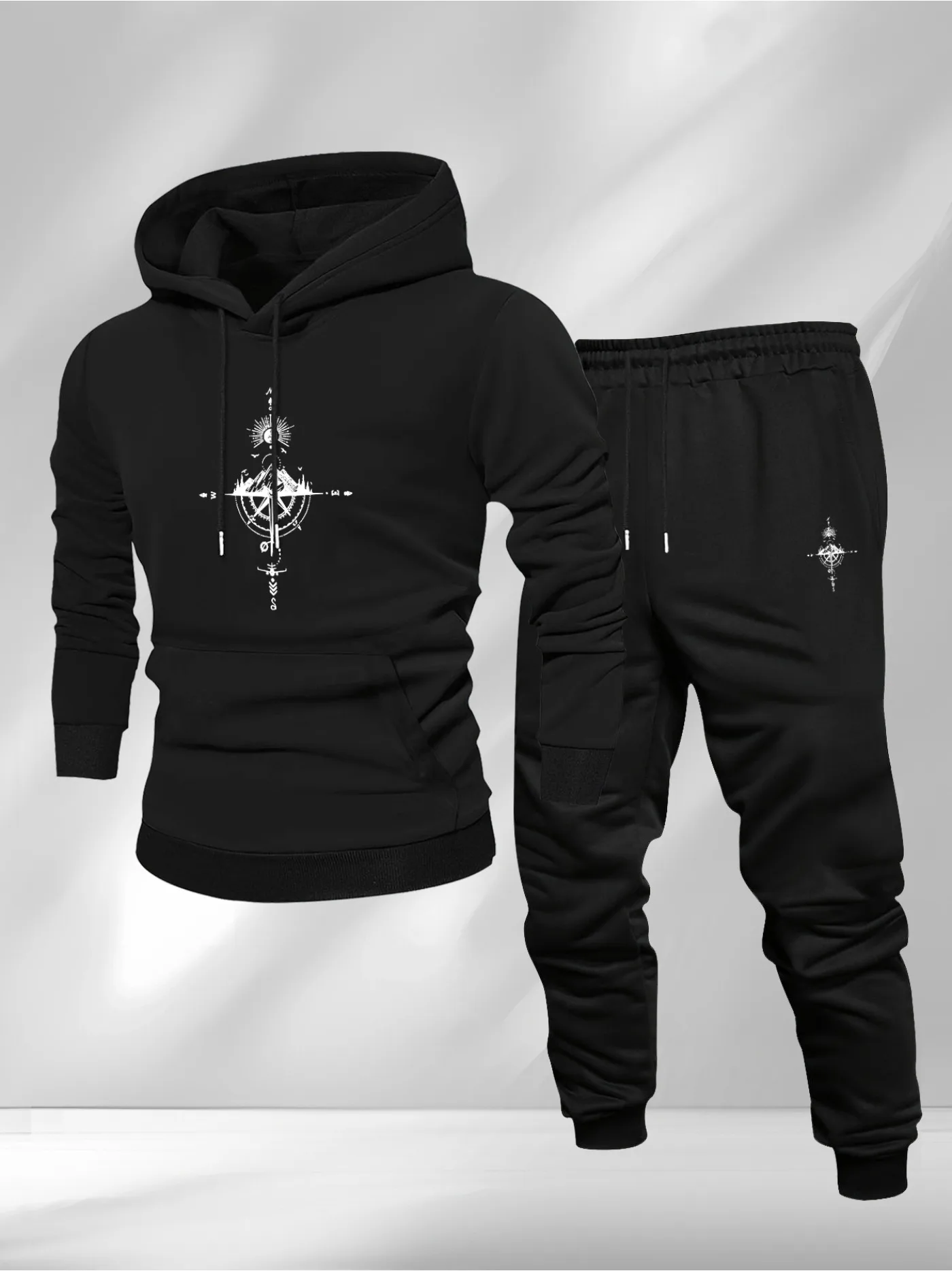 Vintage Fashion For Mens - Conjunto de Moletom com Estampa de