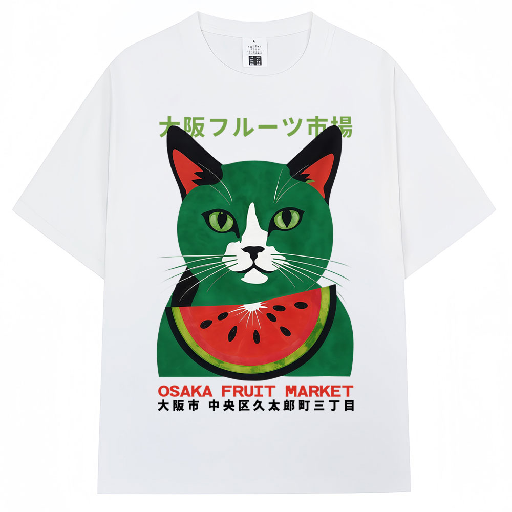Vintage Fashion Osaka - Camiseta Estampada Gato do Mercado de