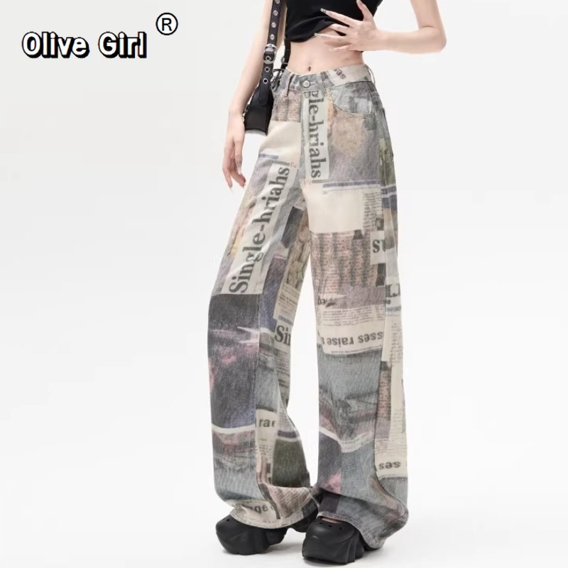 Mom Jean High Rise - Calças Jeans Femininas Olivegirl Estilo Grunge