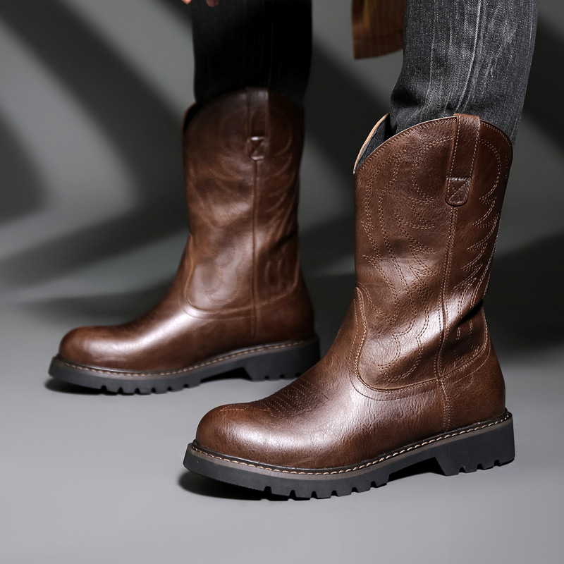 Vintage Fashion For Mens - Moda masculina botas de cowboy novo