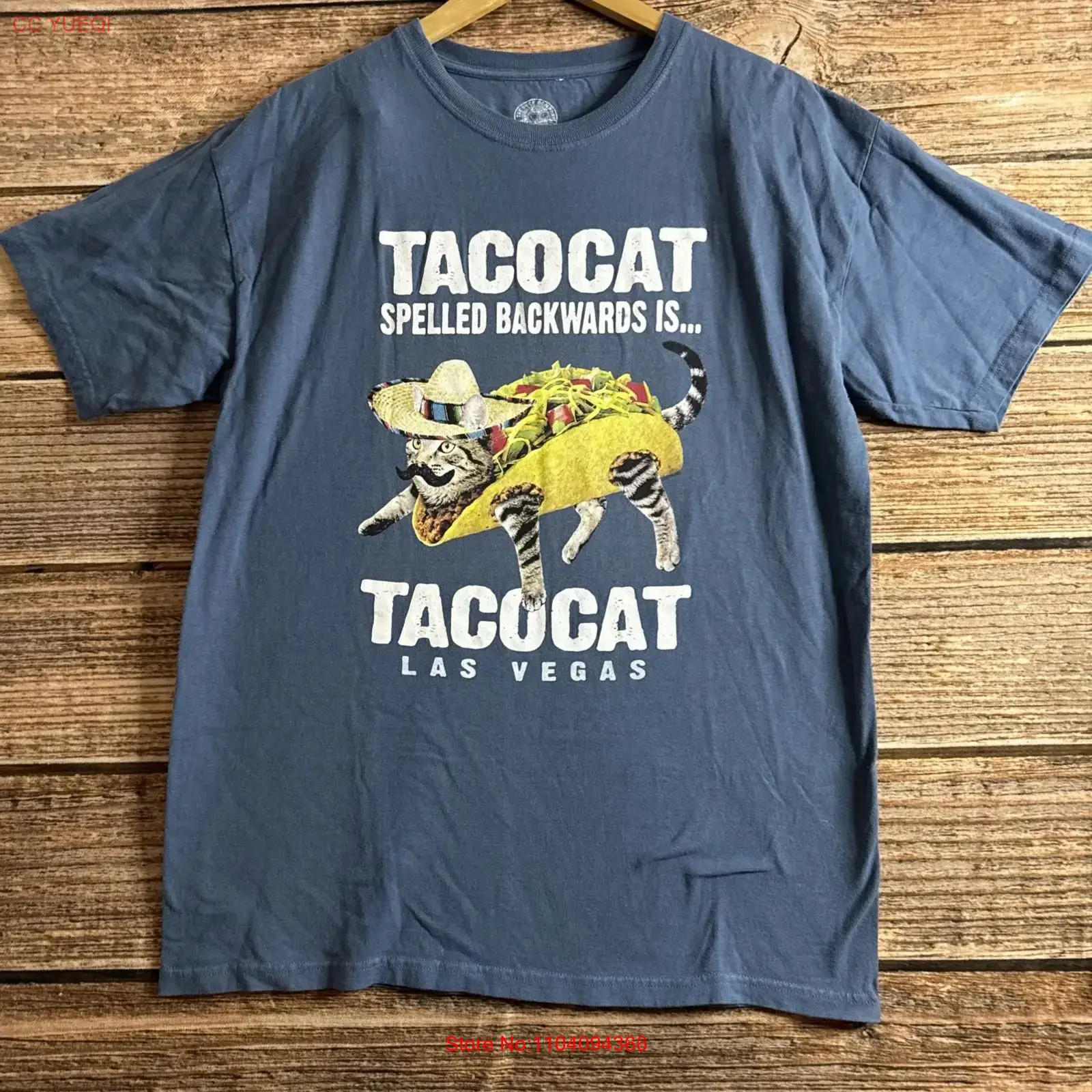 Vintage Fashion Las Vegas - Camiseta Masculina Azul Vintage Lavada com
