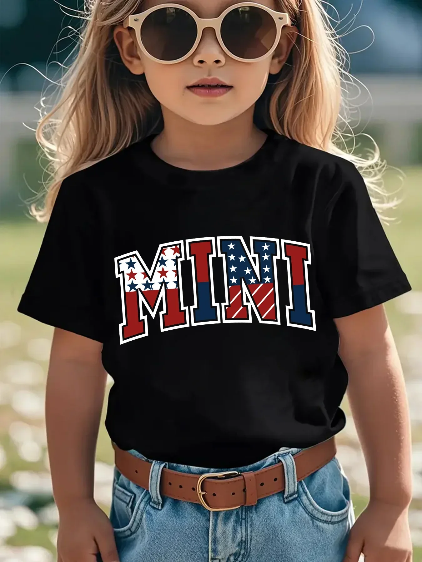 Vintage Fashion Font - Camiseta Infantil com Estampa da Bandeira
