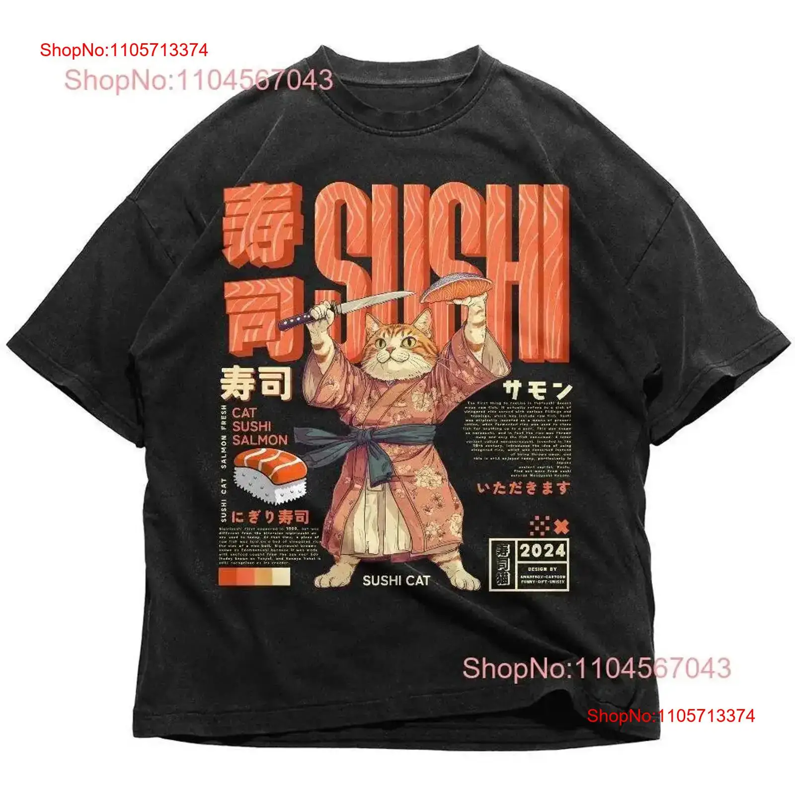 Vintage Fashion Tokyo - Camiseta Japonesa Sushi Cat Retrô Tóquio