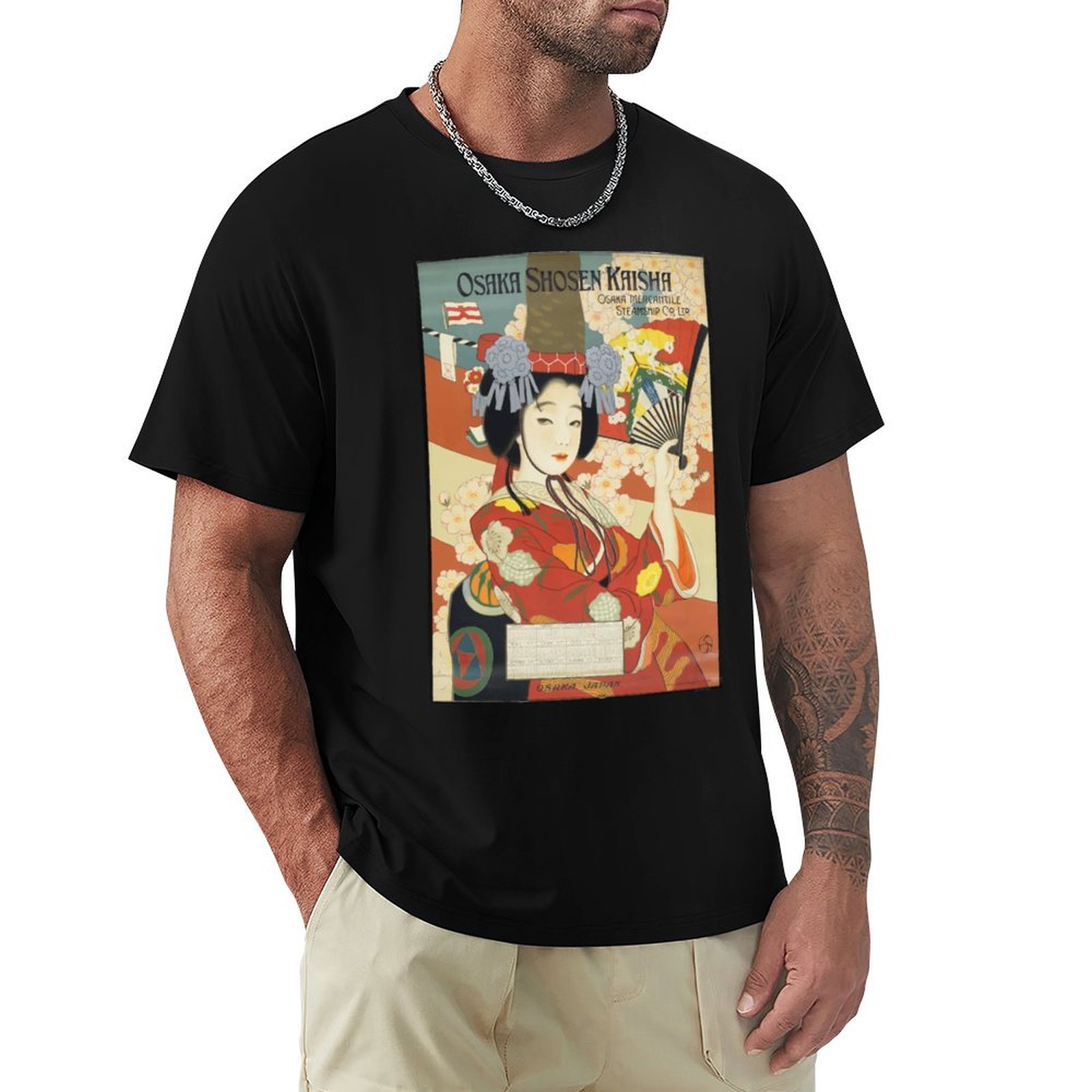 Vintage Fashion Osaka - Camiseta vintage com estampa de pôster