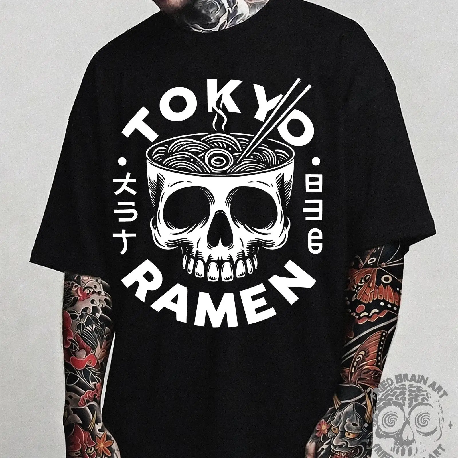 Vintage Fashion Tokyo - Camiseta Tokyo Skull Ramen para amantes