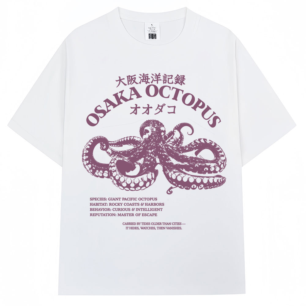 Vintage Fashion Osaka - Camiseta Estilo Japonês Osaka Octopus para