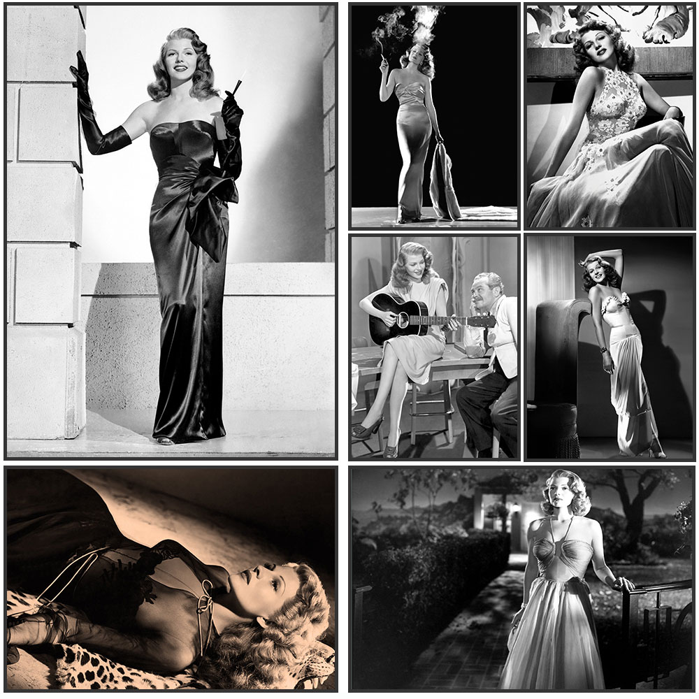 Vintage Fashion Sketches - Pôster de Rita Hayworth, preto e