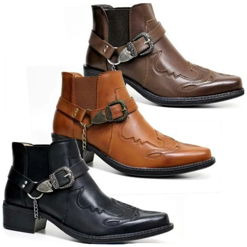 Vintage Fashion For Mens - Botas Masculinas de Couro Vintage Estilo