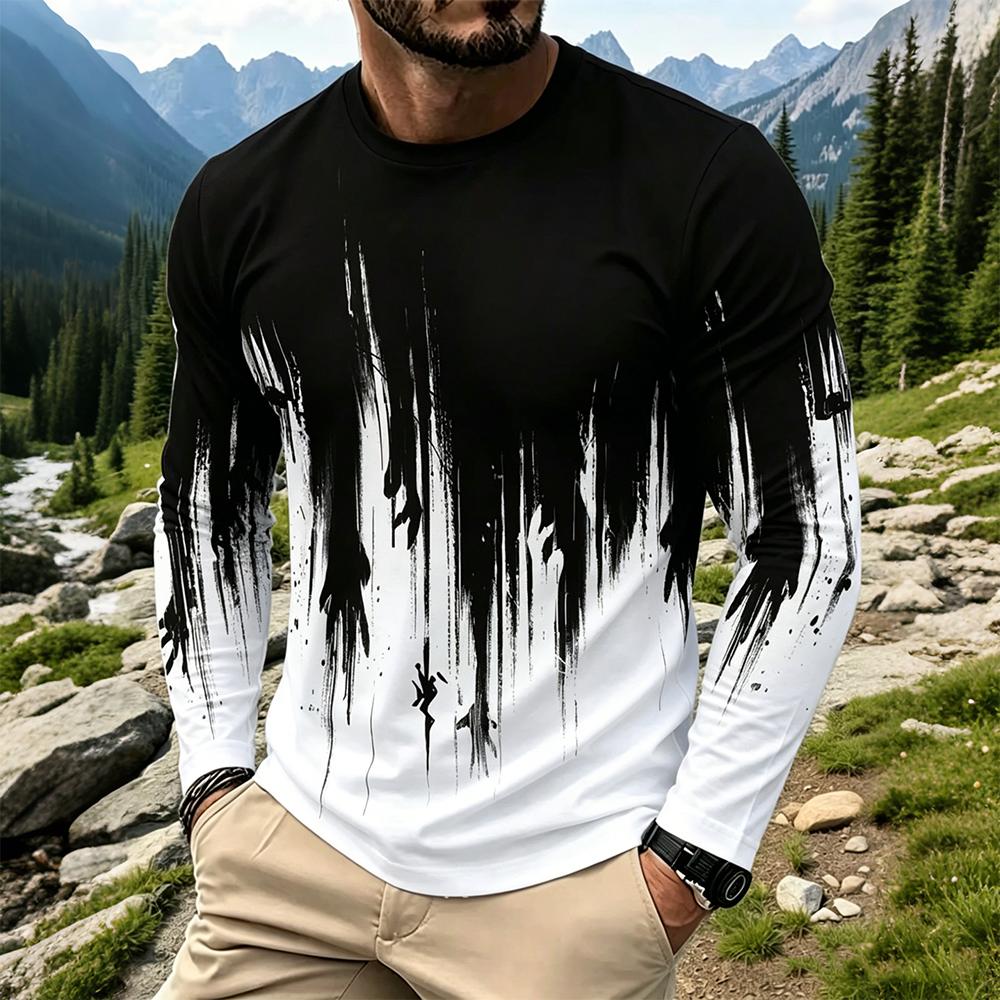 Vintage Fashion For Mens - Camiseta Masculina de Manga Longa com