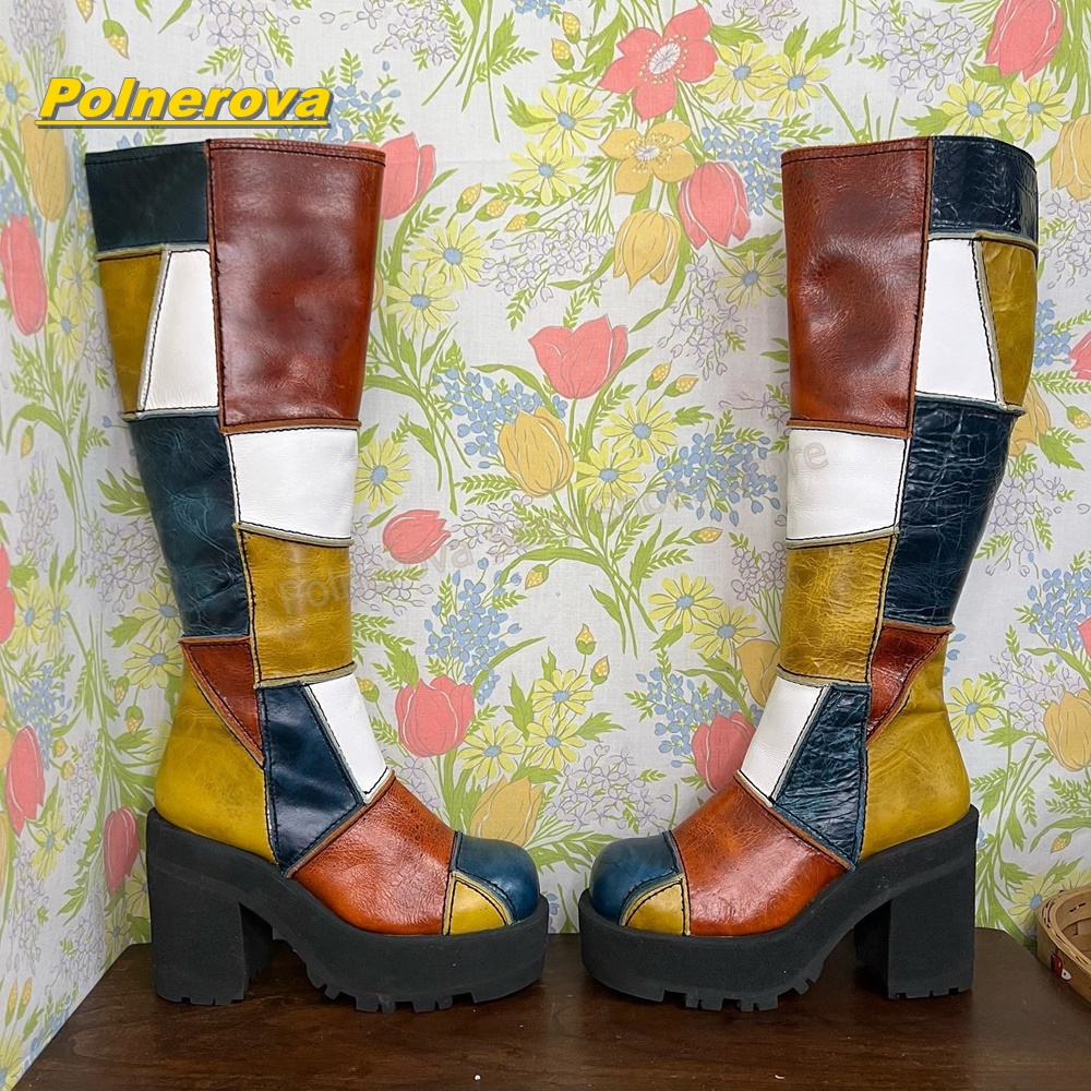 Botas Femininas Retrô de Couro - Vintage Y2K avaliação e preço