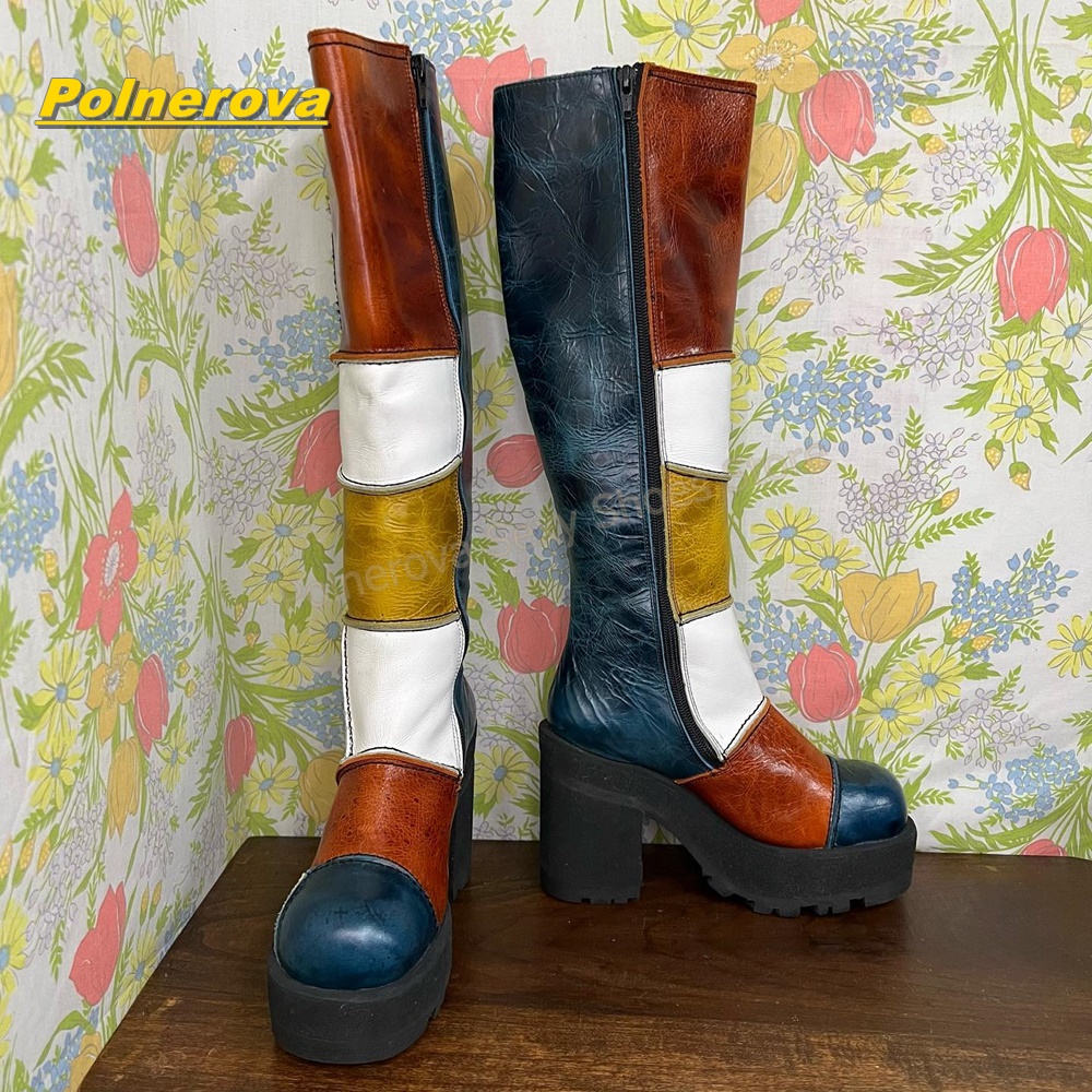 Botas Femininas Retrô de Couro - Vintage Y2K avaliação e preço