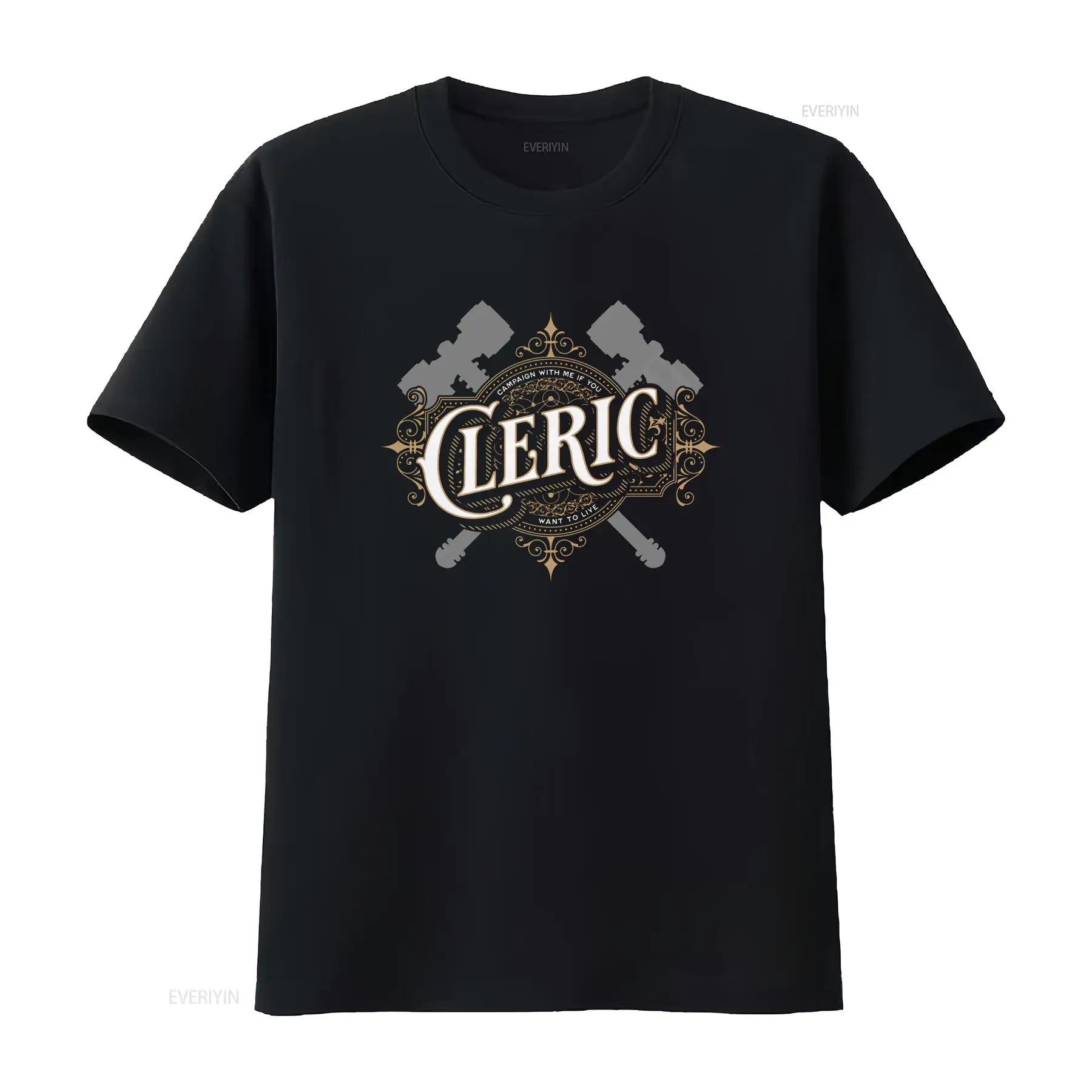 Camiseta DnD Cleric com fonte  - Vintage Fashion Font avaliação e preço