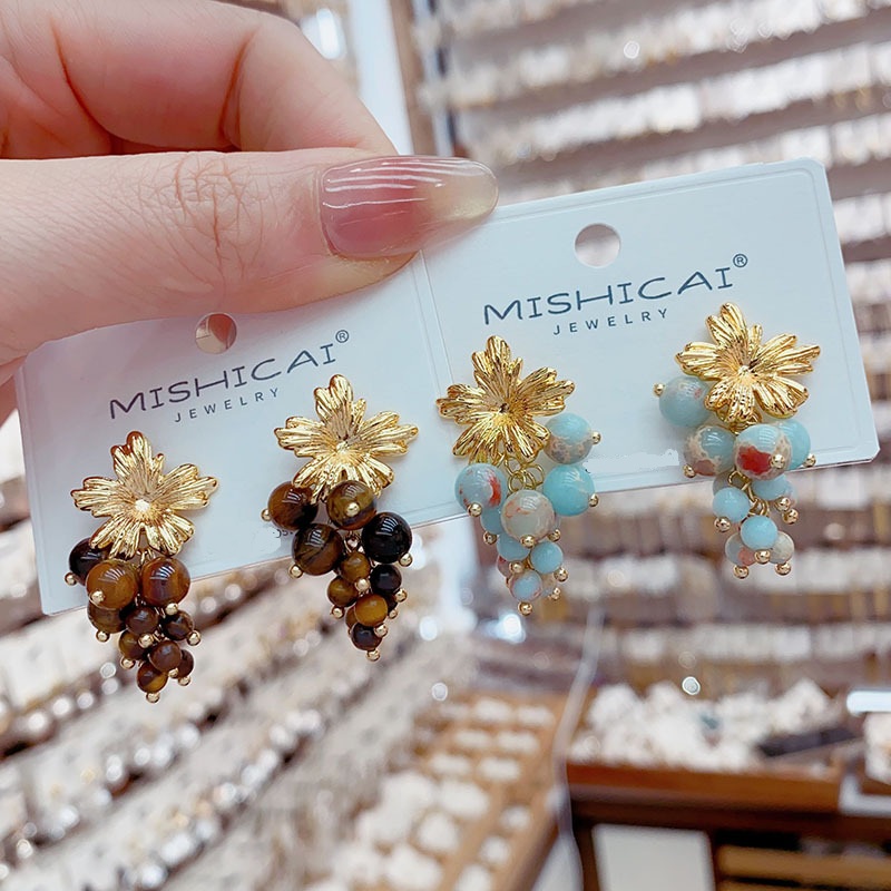 Turquesa uva cluster brincos d - Vintage Fashion Influencer avaliação e preço