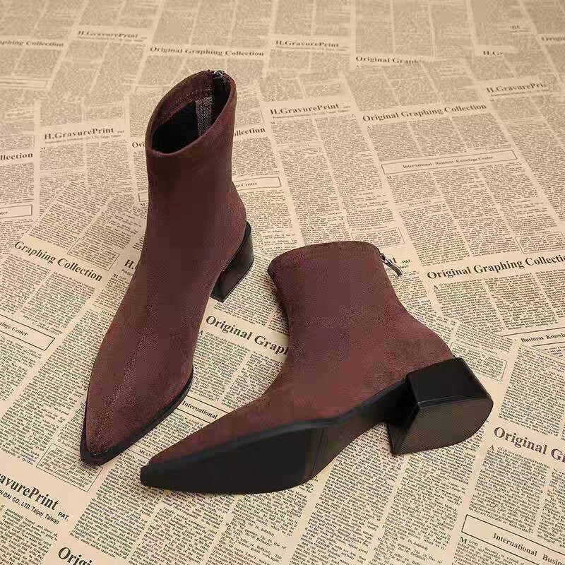 Novas Botas de Salto Baixo Fem - Vintage Fashion Rome avaliação e preço