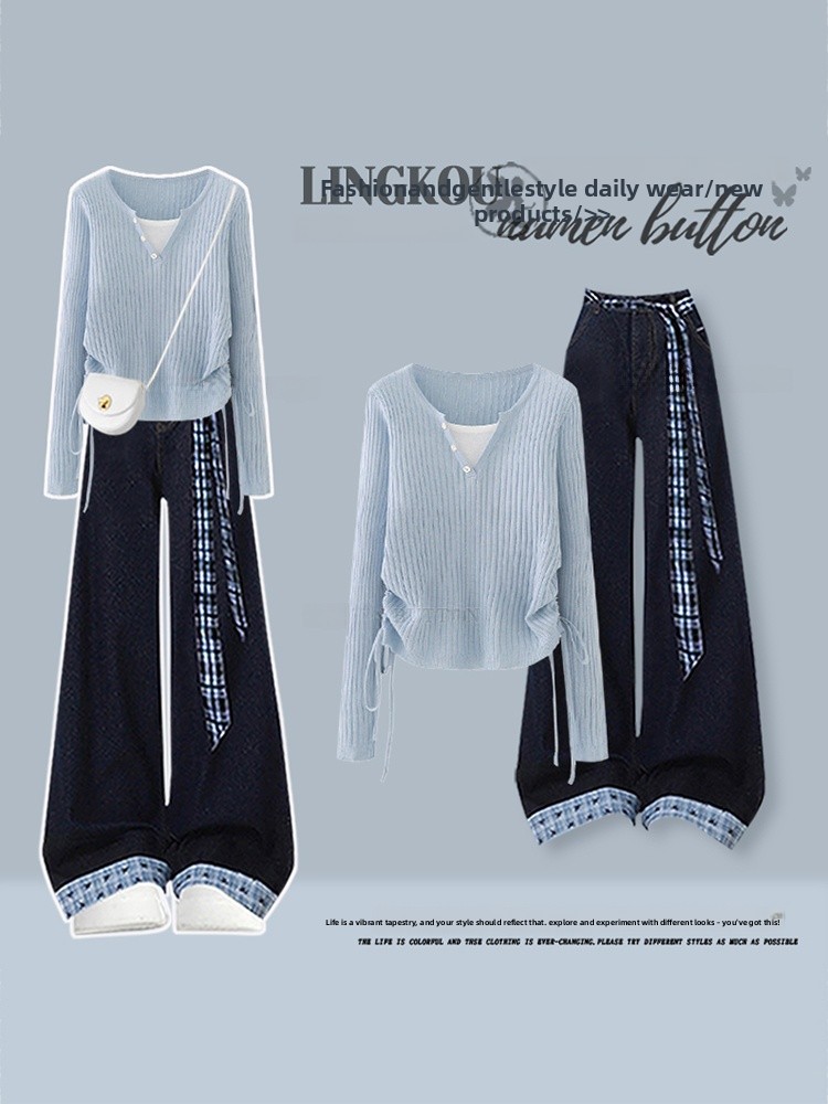 Conjunto de duas peças para mu - Vintage Fashion Knitwear avaliação e preço