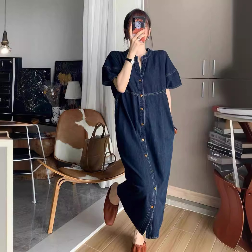 Novo Vestido Longo Jeans Vinta - V Vintage Fashion avaliação e preço